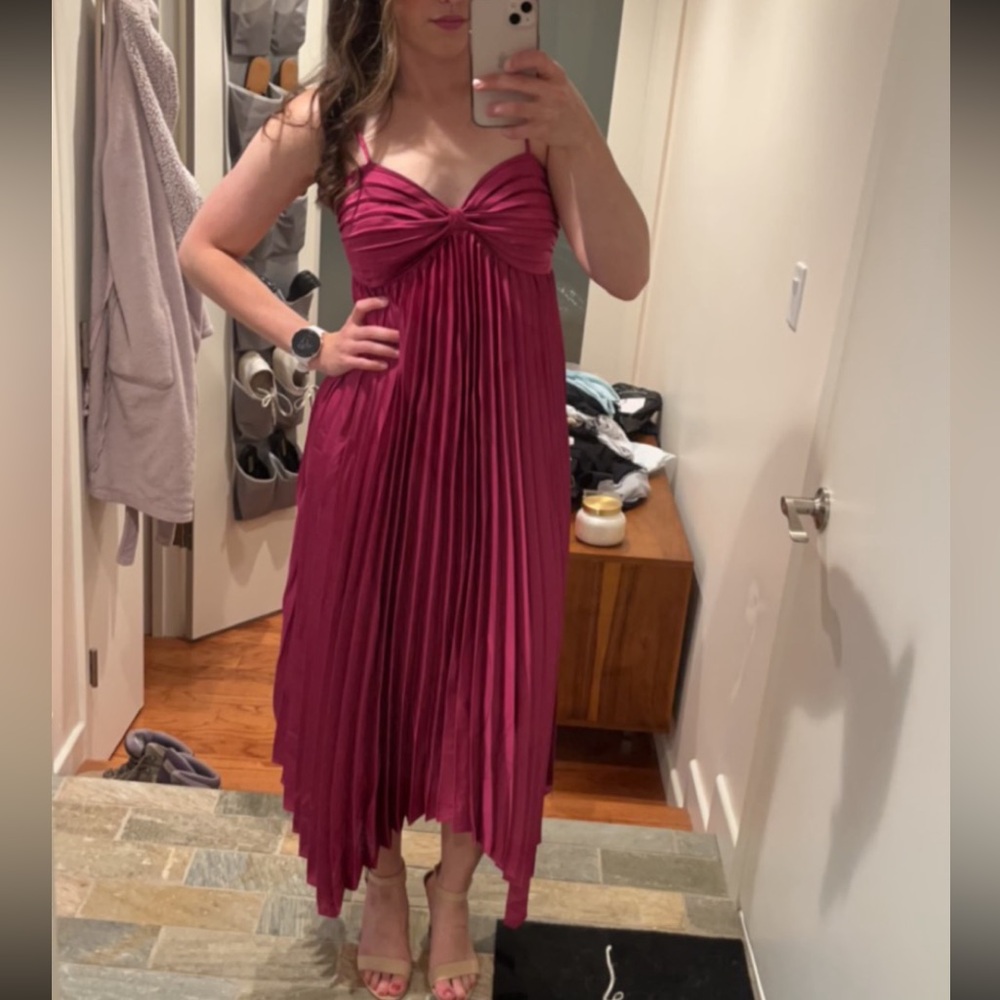 Petal & Pup Fuchsia Pleated Maxi Dress - image 3